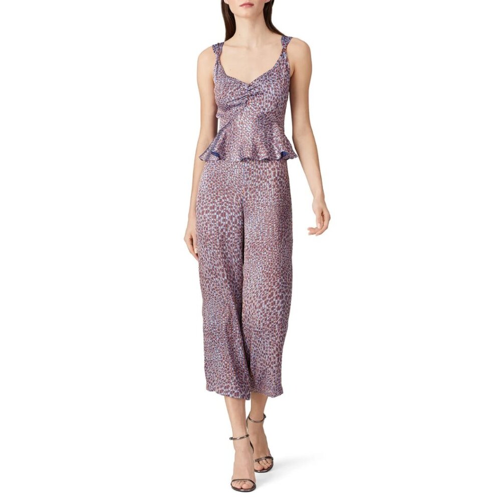 Waverly Grey Animal Print Jumpsuit with Peplum